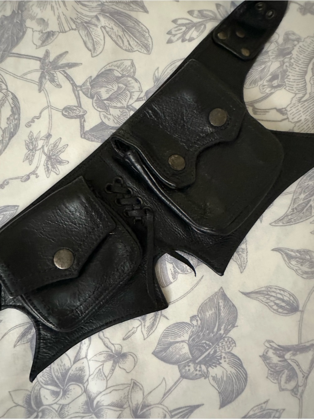 Women’s Black Leather Festival Belt - Picture 2 of 9